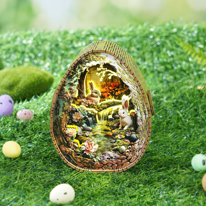 Hase am Bach - 3D Holz Nachtlicht Bausatz