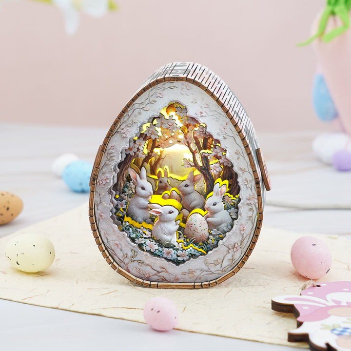 Osterei Geheimreich - 3D Holz Nachtlicht Bausatz