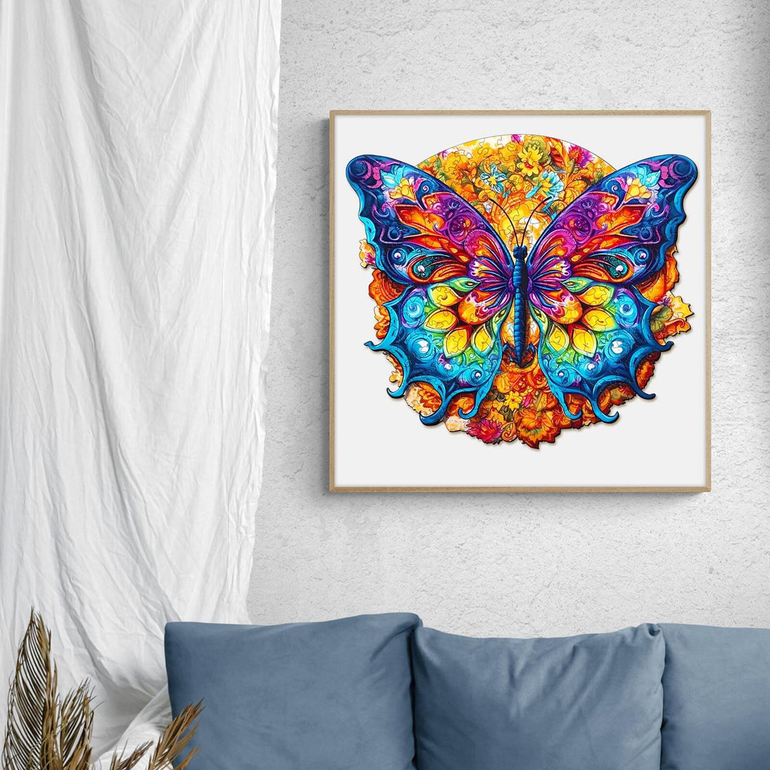 Schmetterlings-Mandala Holzpuzzle