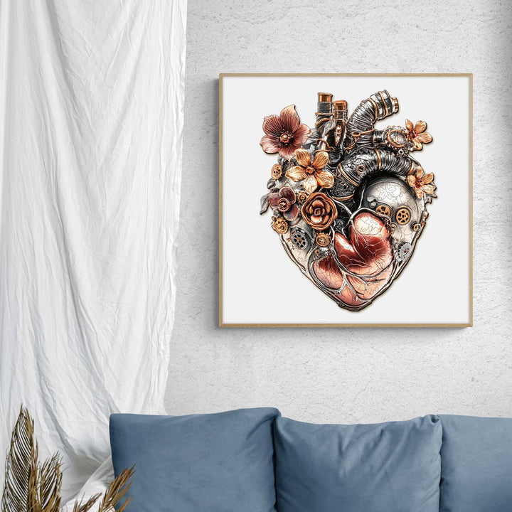 Mechanisches Herz Holzpuzzle