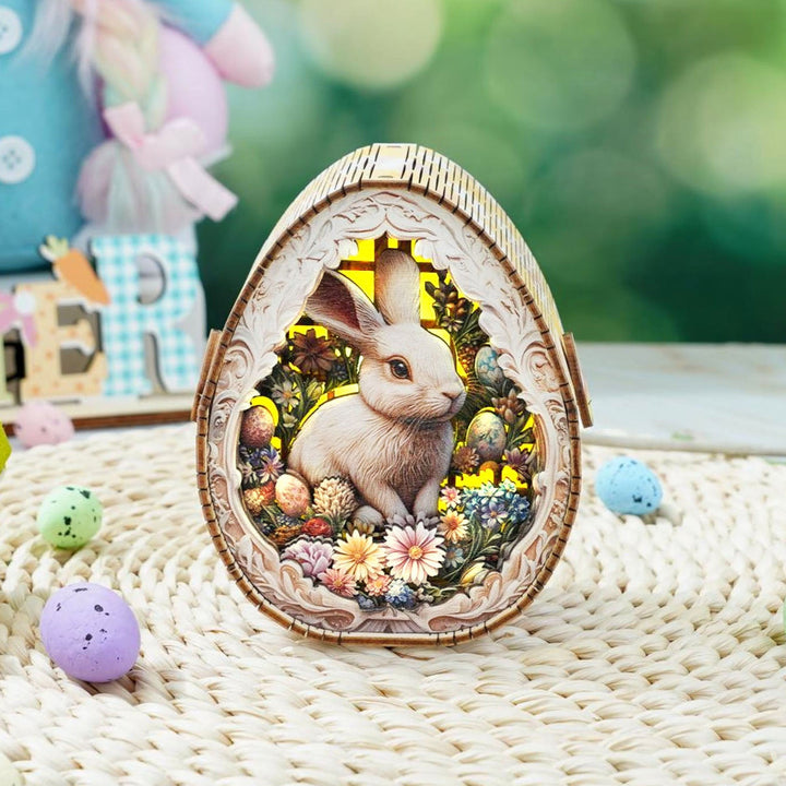 Osterhase Bote - 3D Holz Nachtlicht Bausatz