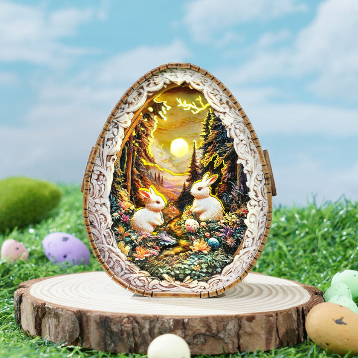 Hase im Wald - 3D Holz Nachtlicht Bausatz