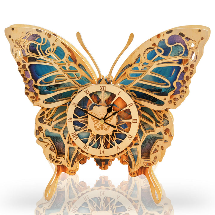Schmetterling – 3D Holzuhr Puzzle Bastelset
