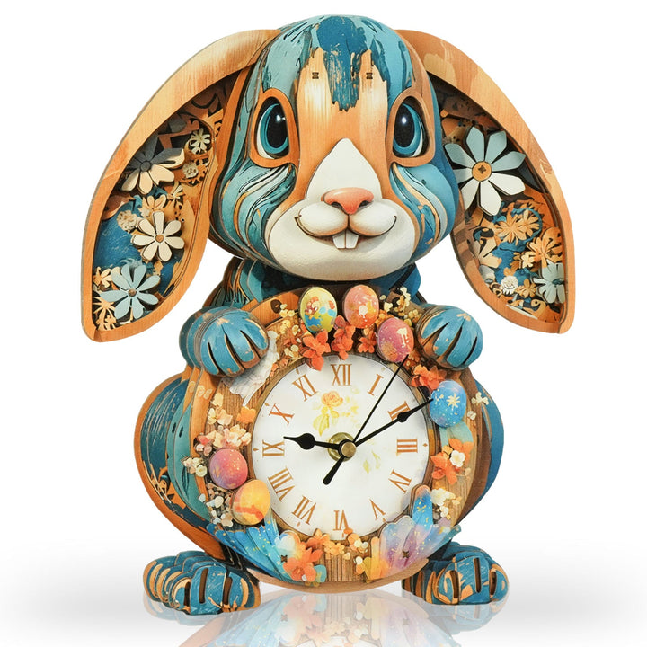 Kaninchen - 3D Holzuhr Puzzle Bastelset