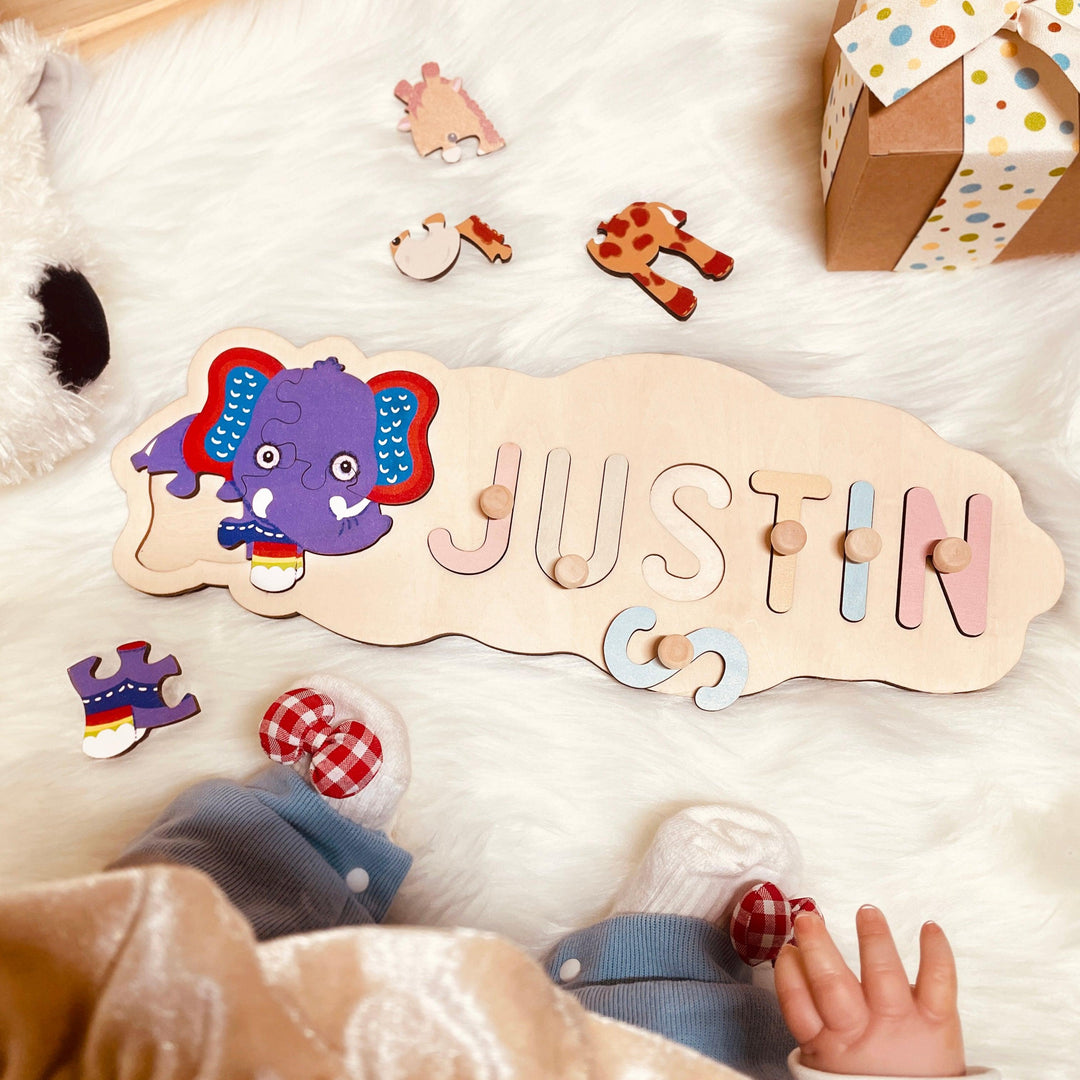 Personalized Baby Name Puzzle And Animal Puzzle-Woodbests