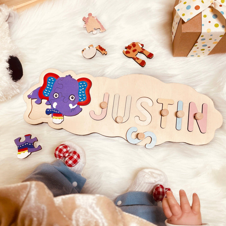 Personalized Baby Name Puzzle And Animal Puzzle-Woodbests