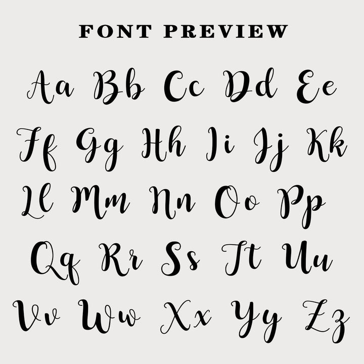Preview of decorative cursive font showcasing the complete alphabet from A to Z.