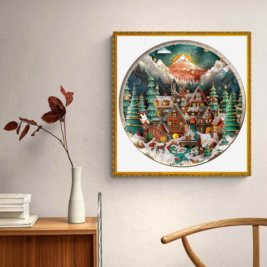 3D Christmas Town Wooden Jigsaw Puzzle - Woodbests