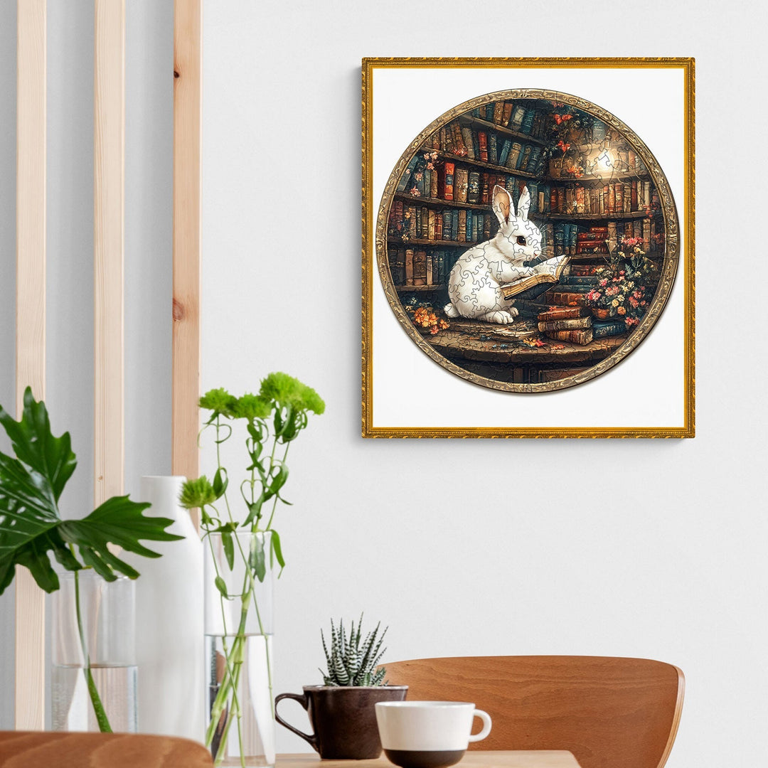 Magic Library Rabbit Wooden Jigsaw Puzzle - By Woodbests