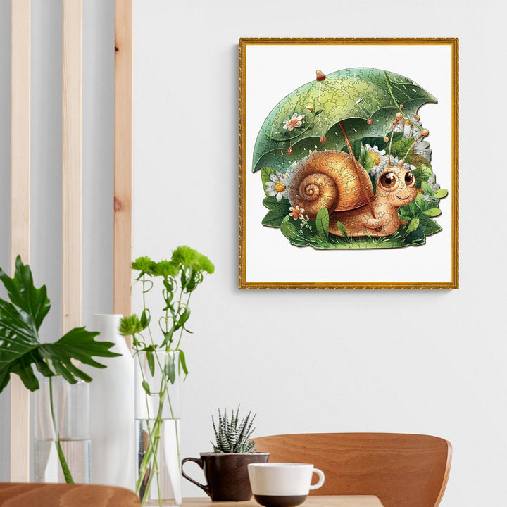 Gemütliche Schnecke Holzpuzzle