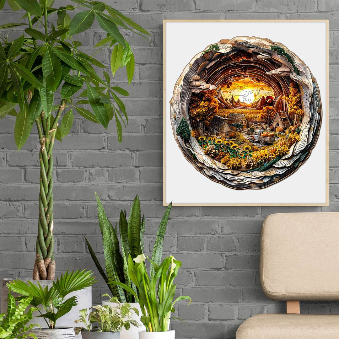 3D Autumn Farm-1 Wooden Jigsaw Puzzle - Woodbests