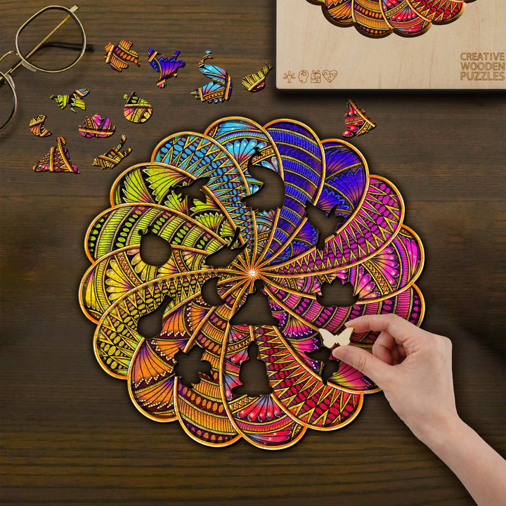 Meditations-Mandala Holzpuzzle