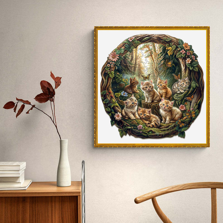 Laid-back Kitten Wooden Jigsaw Puzzle - By Woodbests