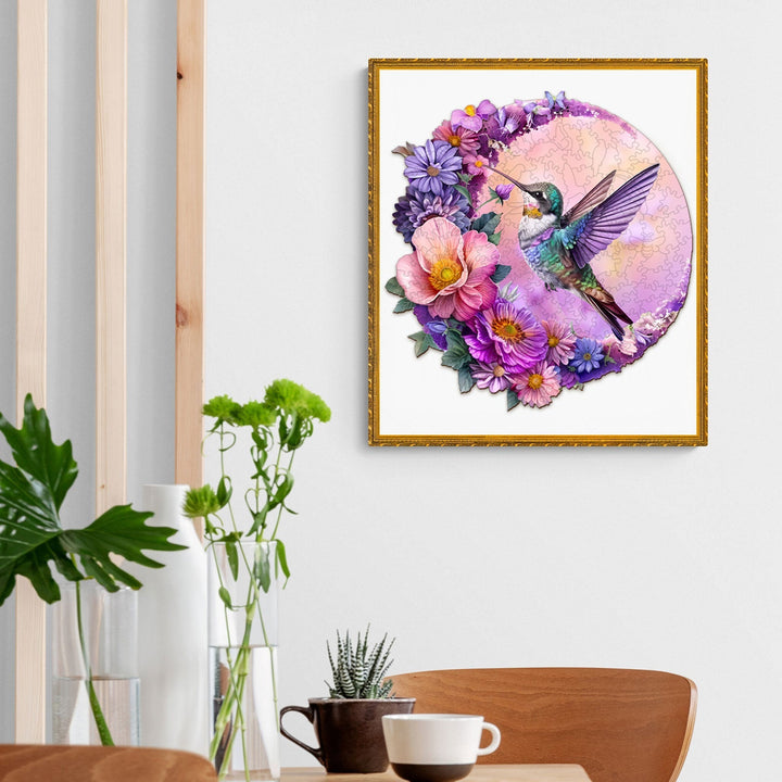 Hummingbird and Moon Wooden Jigsaw Puzzle - By Woodbests