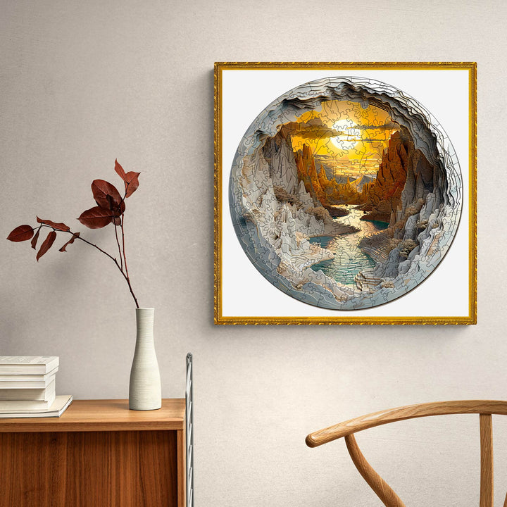 3D vision inside the cave-1 Wooden Jigsaw Puzzle - By Woodbests