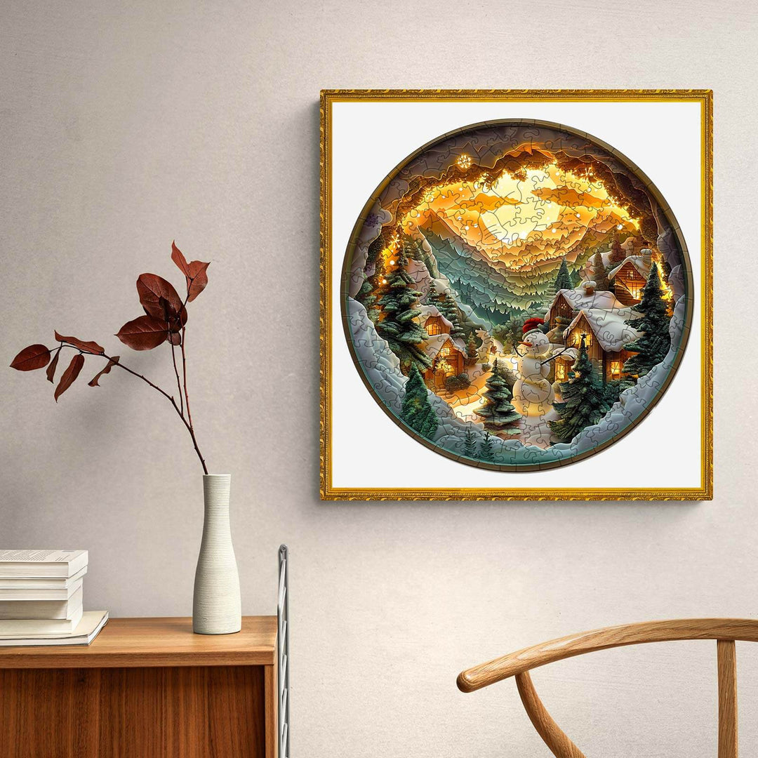 3D Christmas Village Wooden Jigsaw Puzzle - Woodbests