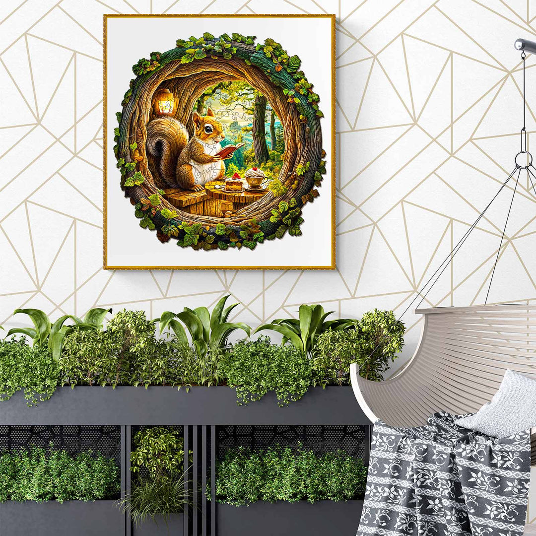 3D Squirrel in The Cave-1 Wooden Jigsaw Puzzle - By Woodbests