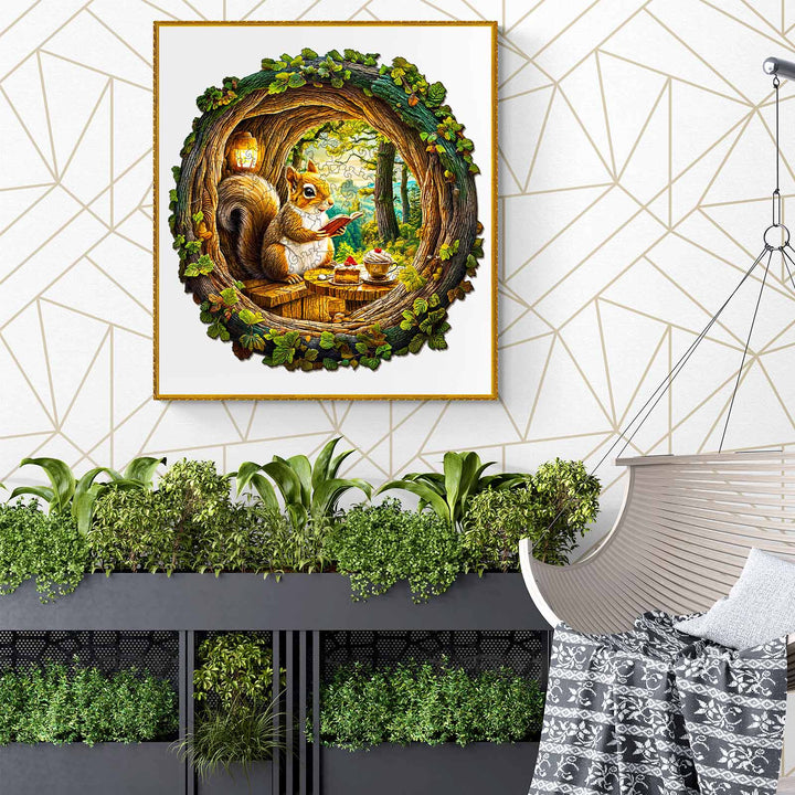 3D Squirrel in The Cave-1 Wooden Jigsaw Puzzle - By Woodbests