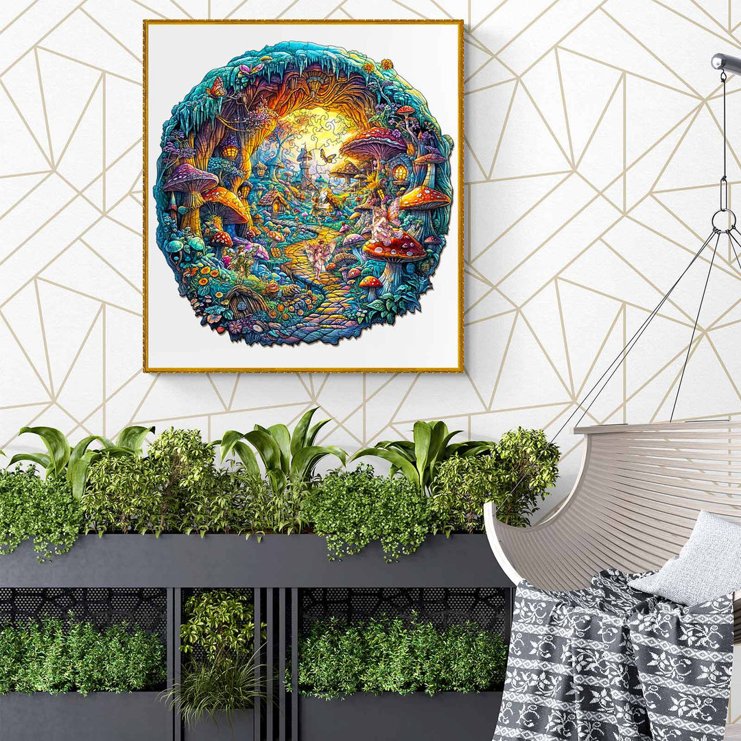 3D Mushroom Village Wooden Jigsaw Puzzle - By Woodbests