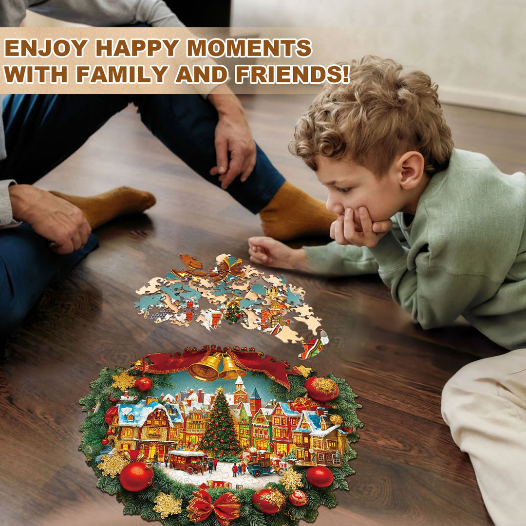 Weihnachtskranz Holzpuzzle