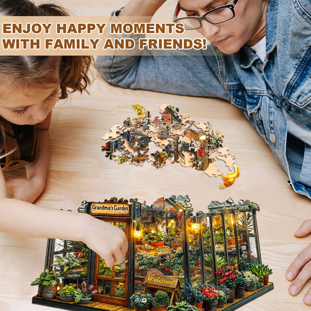 Oma-Garten Holzpuzzle