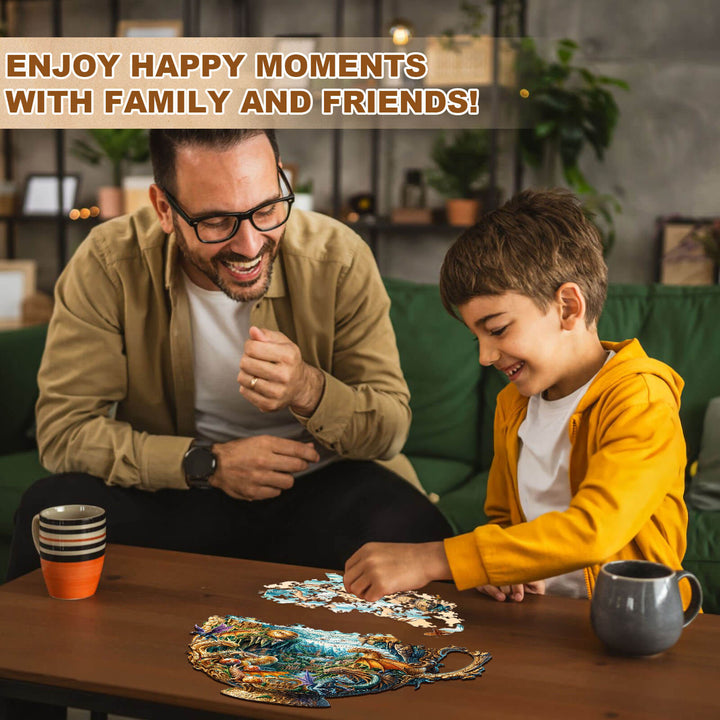 Dragon cup Wooden Jigsaw Puzzle