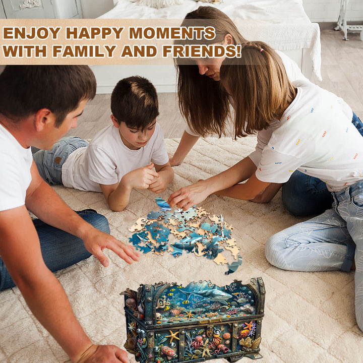 3D-Schatztruhe-Ozean-2 Holzpuzzle