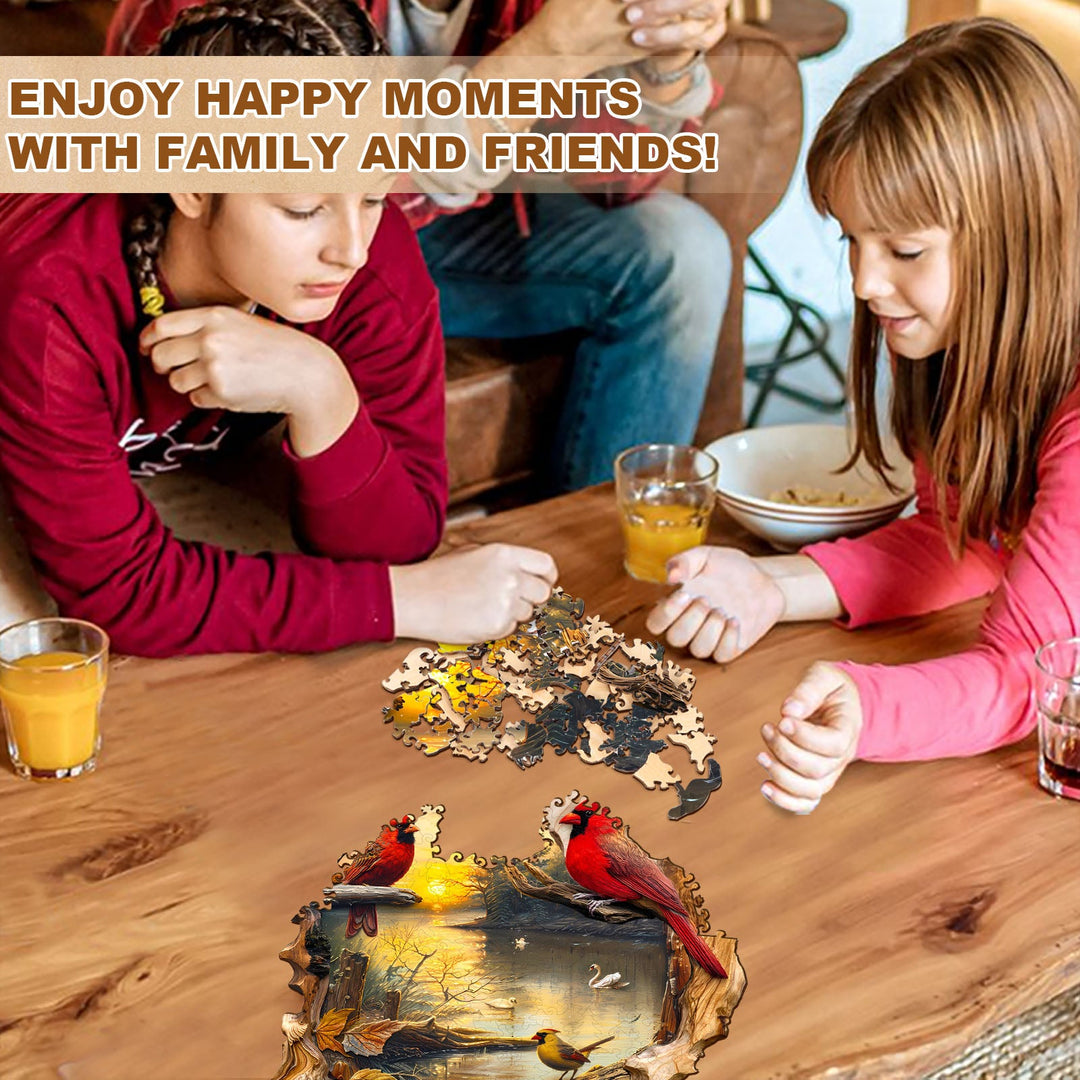 Abendsonnen-See-Holzpuzzle