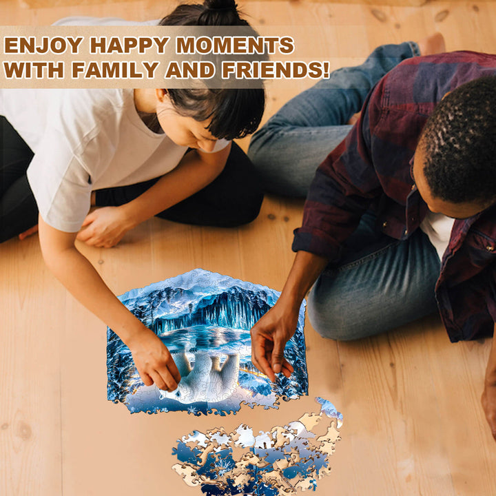 Frozen polar bears-2 Wooden Jigsaw Puzzle