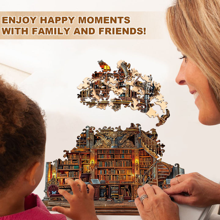 Gotik-Revival-Buchladen-Holzpuzzle