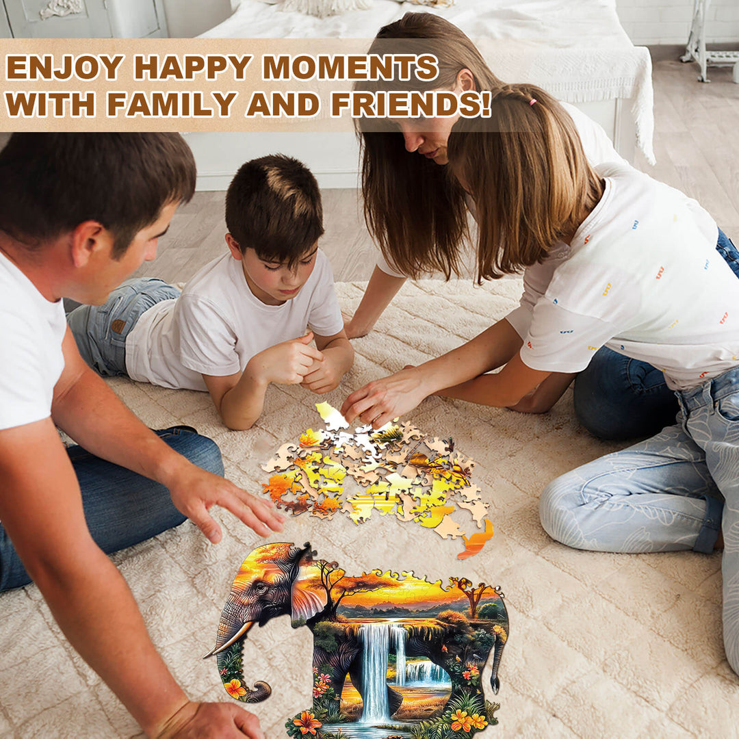 Afrikanischer-Elefant Holzpuzzle