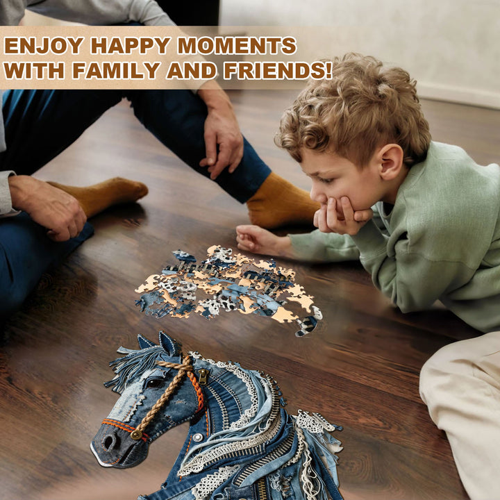 Denim Horse Holzpuzzle