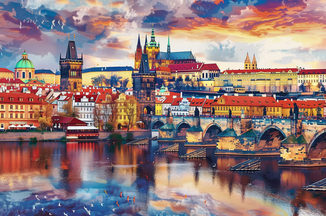 Sunset City Scenery 500 / 1000 Piece Puzzle - Woodbests