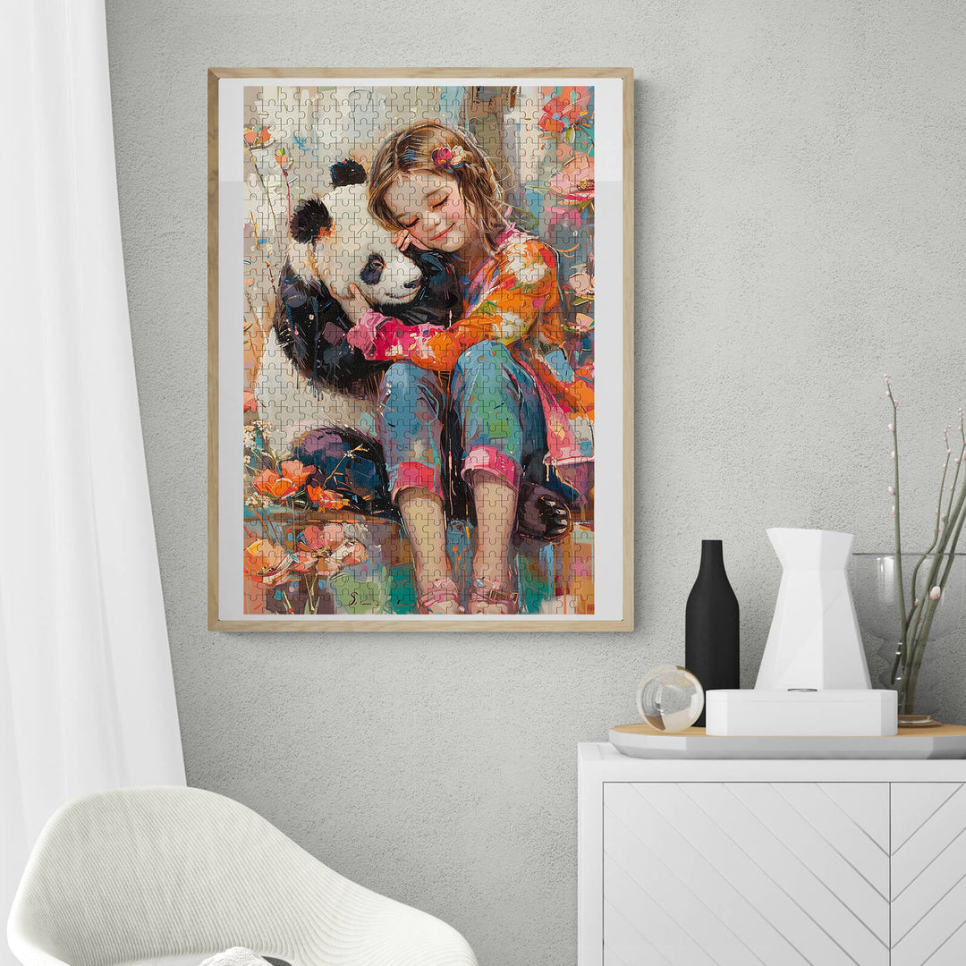 Panda and Girl 500 / 1000 Piece Puzzle - By Woodbests