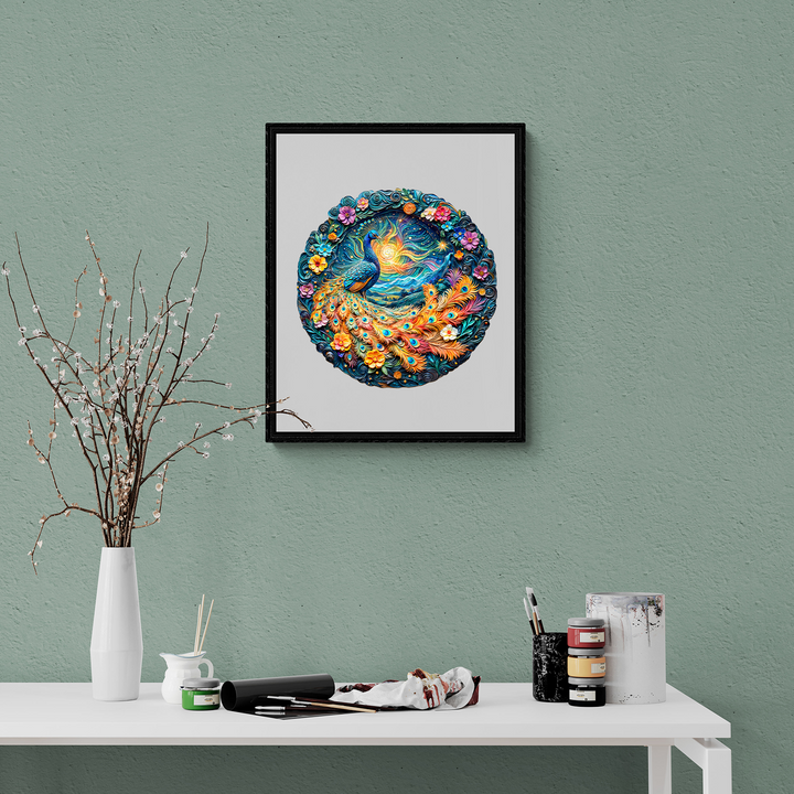 3D Aurora Peacock Wooden Jigsaw Puzzle - Woodbests