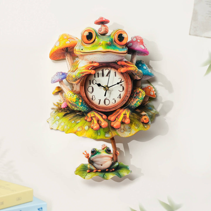Frosch – 3D Holzuhr Puzzle Bastelset
