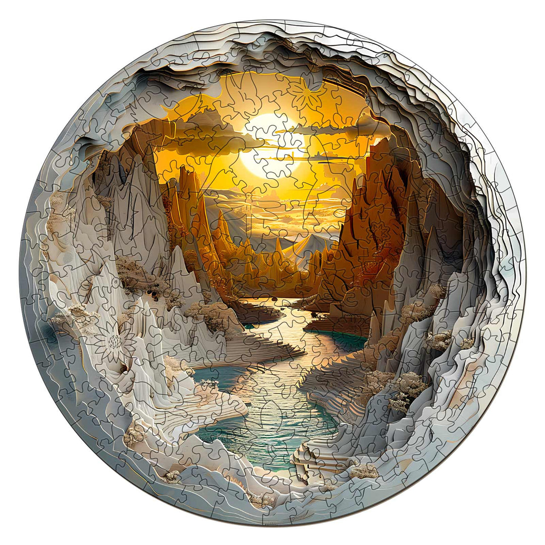 3D vision inside the cave-1 Wooden Jigsaw Puzzle - By Woodbests