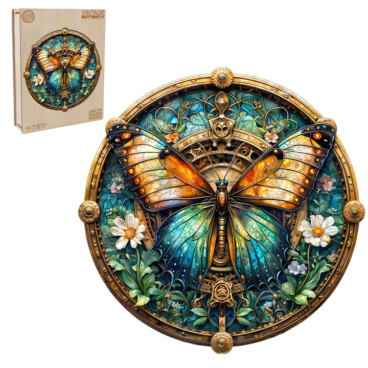 Retro-Schmetterling Holzpuzzle