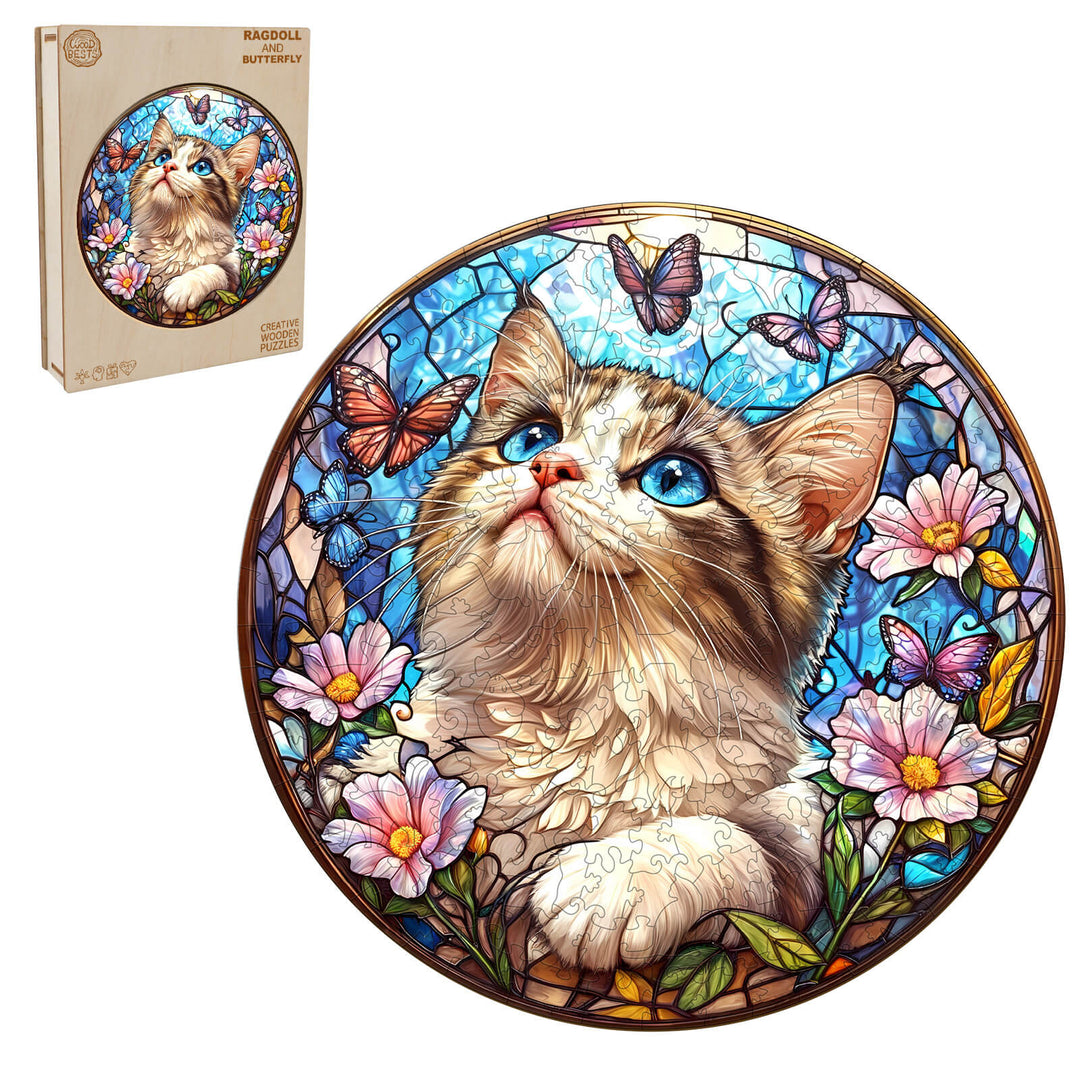 Ragdoll-Schmetterling Holzpuzzle