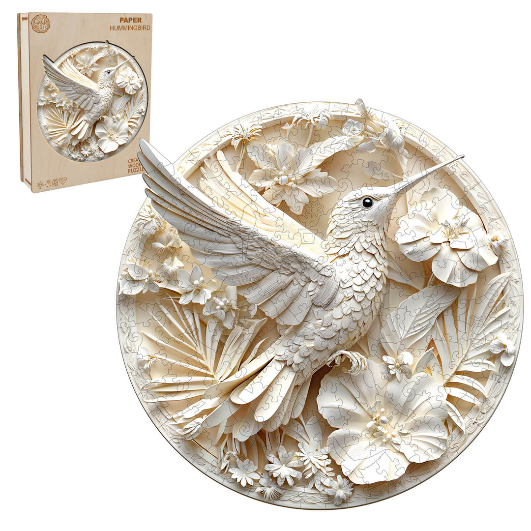 Papier-Kolibri 2 Holzpuzzle