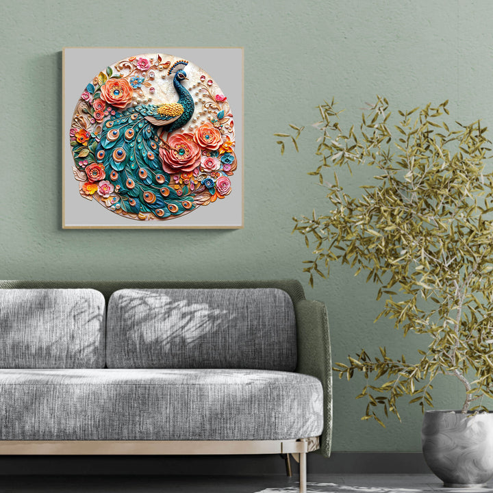 Jewel Peacock Wooden Jigsaw Puzzle - Woodbests