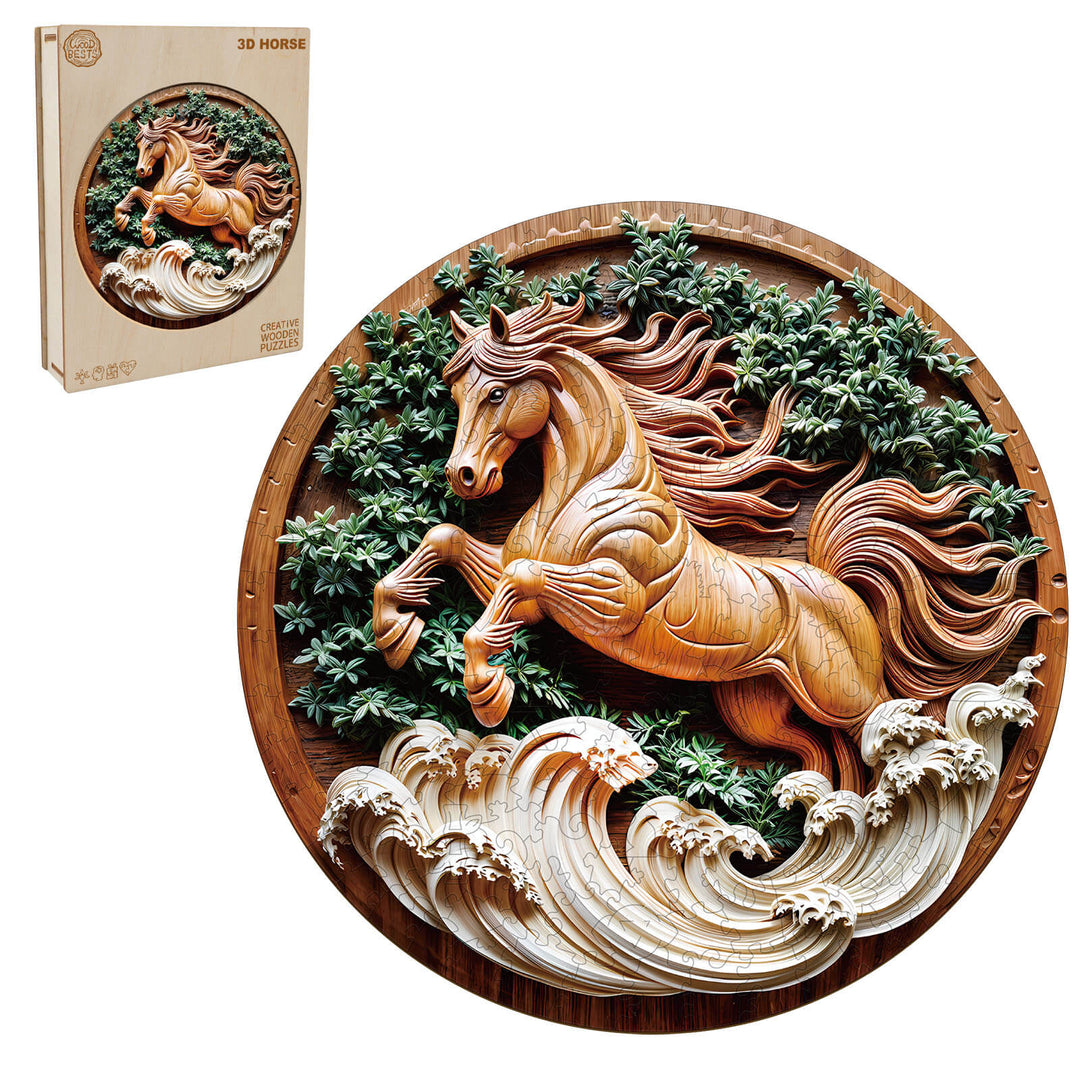 Pferd 2 Holzpuzzle