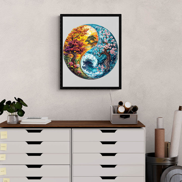 Yin-Yang Landschaft 1 Holzpuzzle