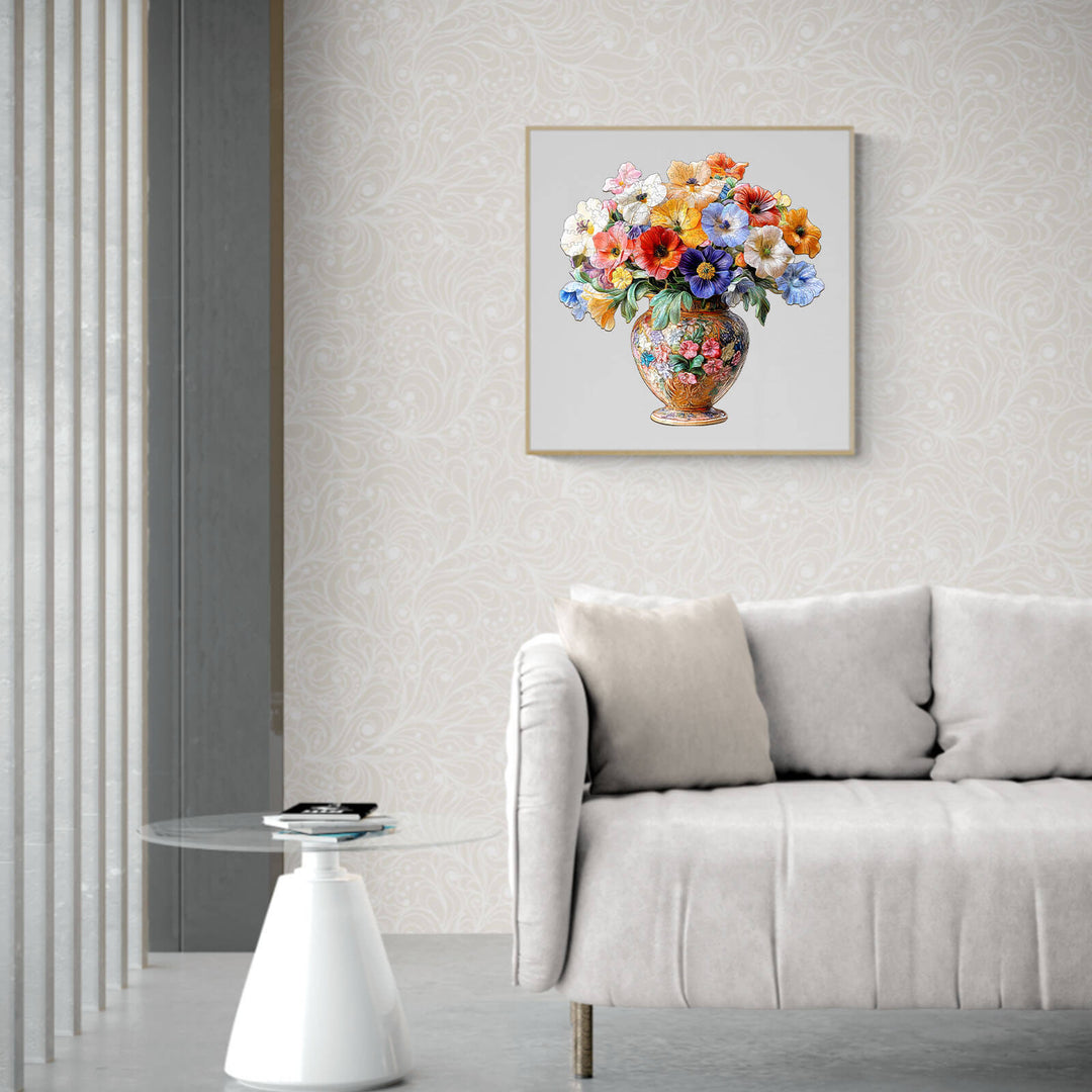 Vintage-Blumen Holzpuzzle