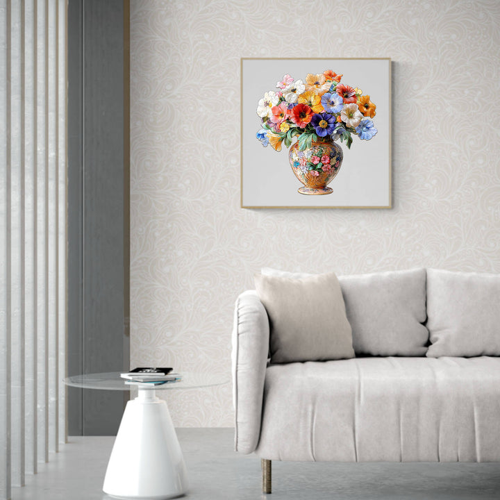 Vintage-Blumen Holzpuzzle