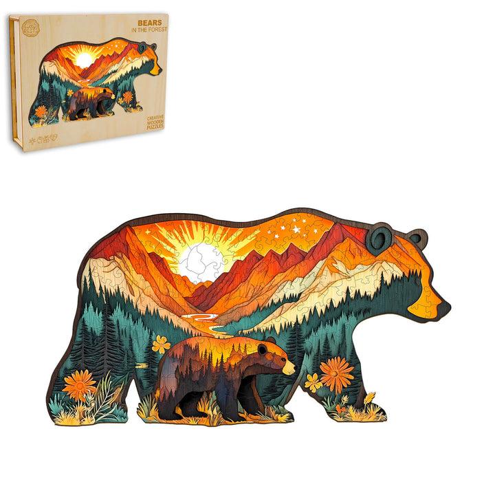 Bären im Wald Holzpuzzle