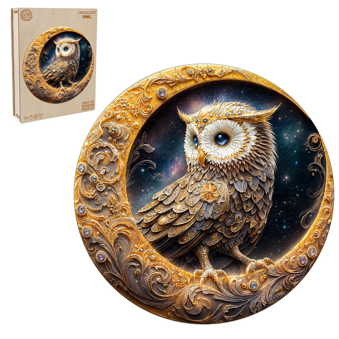 Mond-Eule Holzpuzzle