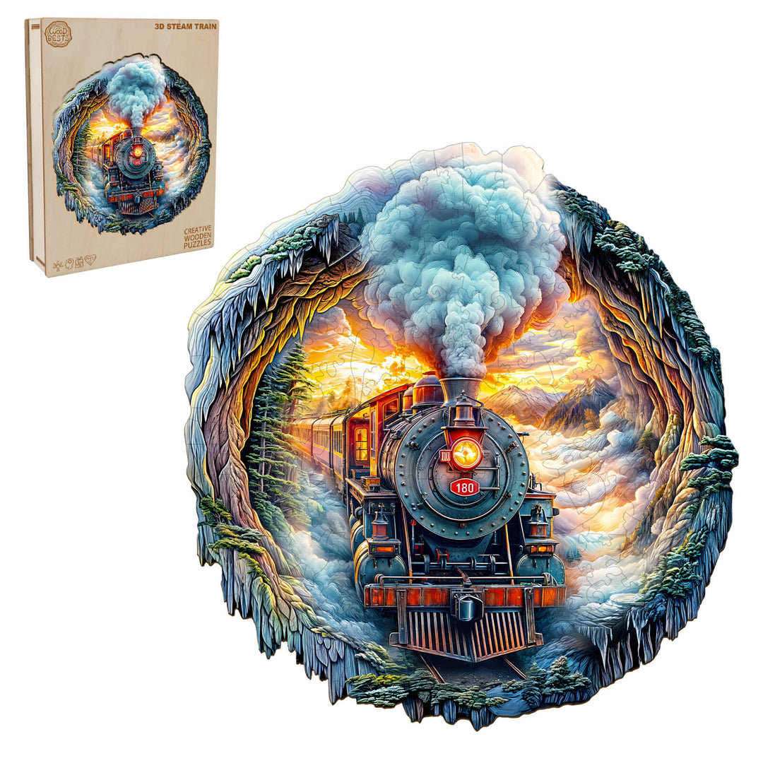 3D Steam Train Wooden Jigsaw Puzzle - By Woodbests