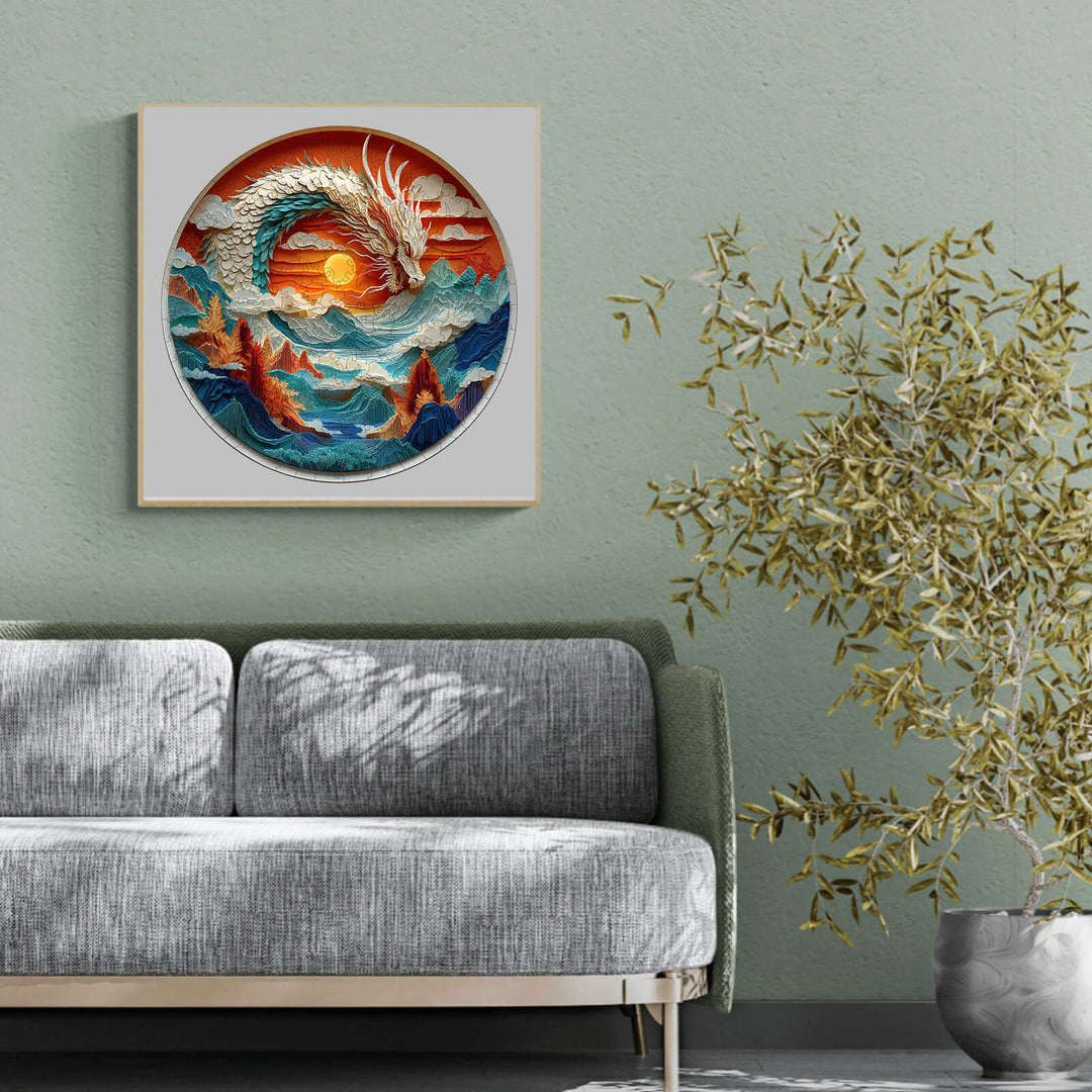 3D Colorful Dragon-1 Wooden Jigsaw Puzzle - By Woodbests