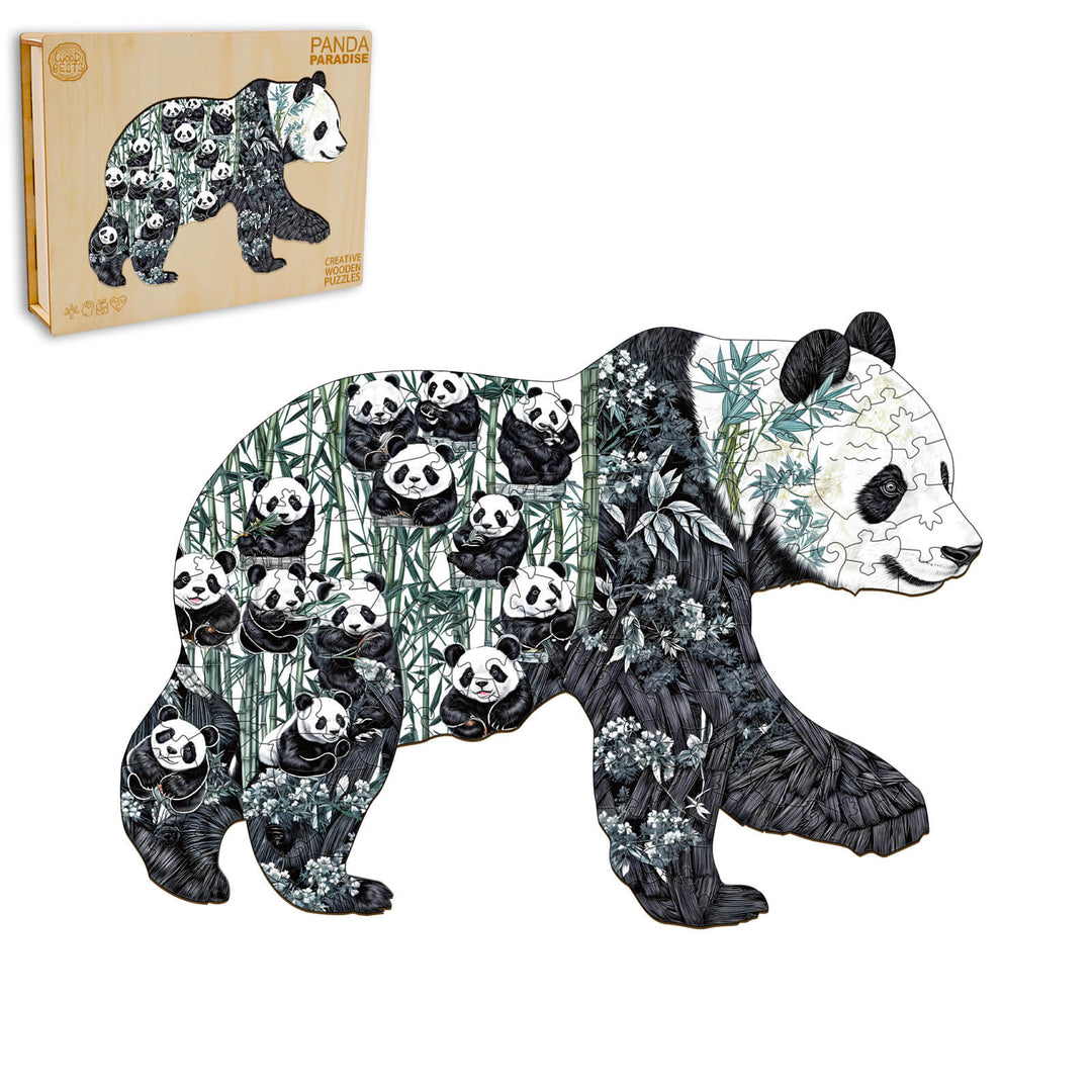 Panda-Paradies Holzpuzzle